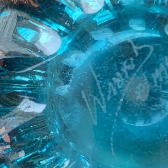 Cobalt Blue Hand Crafted Perfume Bottle, Jonathan Winfisky 1996 - Picture 4 of 4